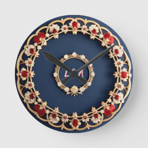 Elegant Bloemornamentontwerp Ronde Klok
