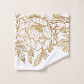 Elegant Bloempatroon aangepaste naam handdoek set (Wasdoekje)