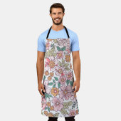 Elegant bloempatroon in kleine handtekenbloem. schort (Gedragen)