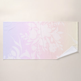 Elegant bloempatroon in pastelkleuren bad handdoek