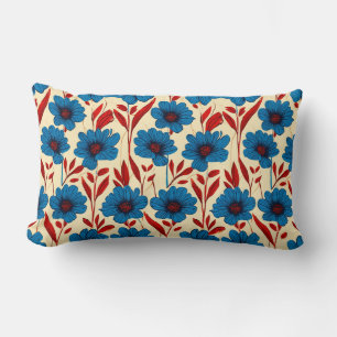 Elegant bloempatroon met levendige blauwe bloesems kussen
