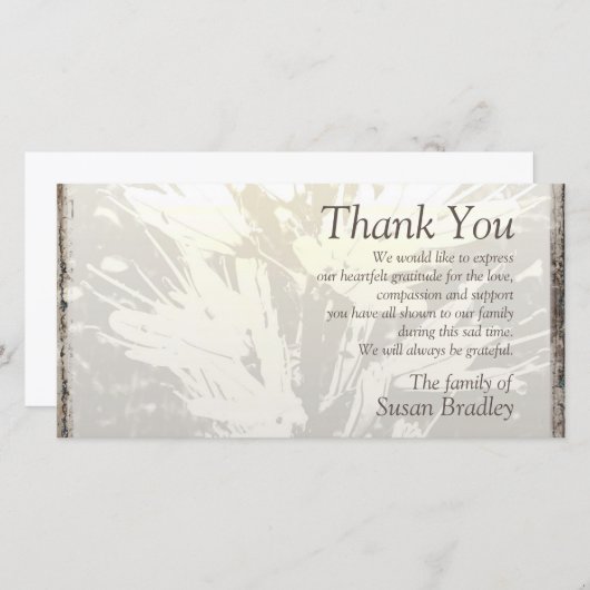 Elegant bloempatroon rouwkaart bedankkaart P kaart (Voorkant / Achterkant)
