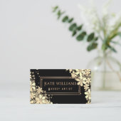 Elegant bloempatroon visitekaartje (Staand voorkant)