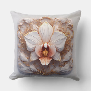 Elegant Bloemreliëfdesign Met Sierlijke Details Kussen