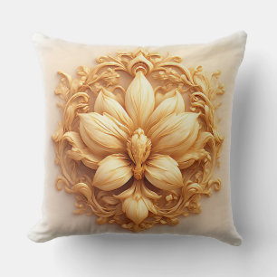 Elegant Bloemreliëfdesign Met Sierlijke Details Kussen