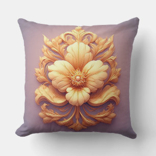 Elegant Bloemreliëfdesign Met Sierlijke Details Kussen