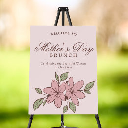 Elegant Bloemrijke Moederdag Brunch Welkomstbord