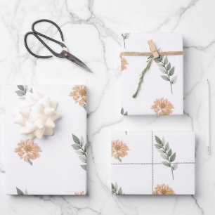 Elegant Bloemverpakkings Papier – Perzik Bloem Inpakpapier Vel