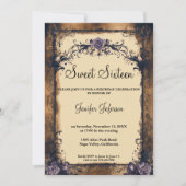 Elegant  bloemzoet zestien uitnodiging (Voorkant)