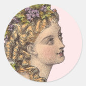 Elegant Blond Victoriaans vrouw  Mode Ronde Sticker (Voorkant)