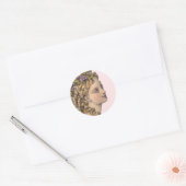 Elegant Blond Victoriaans vrouw  Mode Ronde Sticker (Envelop)