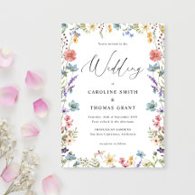 Elegant Bloom Wildflower Romantisch Script Bruilof