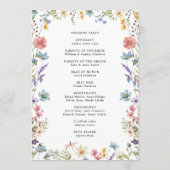 Elegant Bloom Wildflower Script Bruiloft Programma (Achterkant)