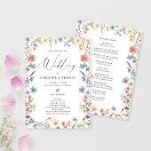 Elegant Bloom Wildflower Script Bruiloft Programma