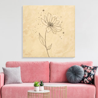 Elegant Blooming Flower Art Print | Minimalist 