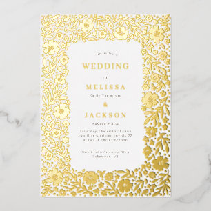 Elegant blooming lijst bruiloft folie voor folie uitnodiging