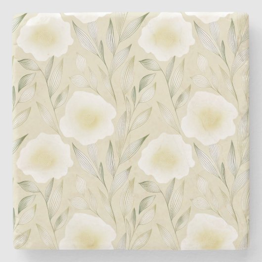 Elegant Blossoms Stone Onderzetter (Voorkant)