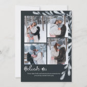 Elegant Blue 4 Photo collage Carte de vacances (Devant)