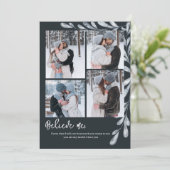 Elegant Blue 4 Photo collage Carte de vacances (Debout devant)