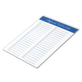 Elegant Blue 8.5x11 Two Column Checklist Notitieblok (Schuin)