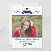 Elegant Blue - Aankondiging Afstuderen (Voorkant)