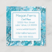 Elegant Blue Abstract Square Visitekaartje (Achterkant)