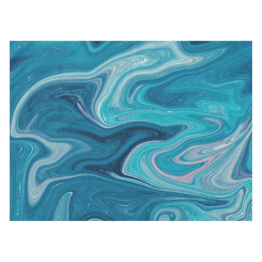 Elegant Blue Abstracte Ripple | Tablecloth Tafelkleed (Voorkant (Horizontaal))