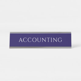 Elegant Blue Accounting Office Name Plate Bureau Naambordje
