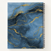 Elegant Blue Agate Geode Monogram Sketchbook Notitieboek (Achterkant)