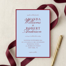 Elegant Blue and Burgundy Old Money Wedding