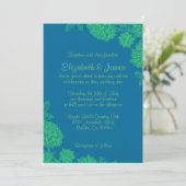 Elegant Blue and Green Wedding Invitations Kaart (Staand voorkant)