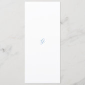 Elegant Blue and White Coastal Chic Wedding Menu (Achterkant)