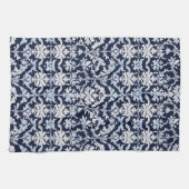 Elegant Blue and White Damask Theedoek (Horizontaal)