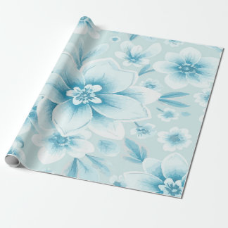Elegant Blue and White Floral Pattern Cadeaupapier