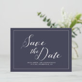 Elegant Blue and White Wedding Save The Date (Staand voorkant)