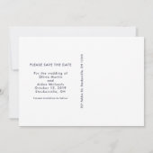 Elegant Blue and White Wedding Save The Date (Achterkant)