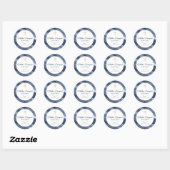 Elegant Blue Baptism Community Favor Sticker (Vel)