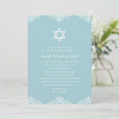 Elegant Blue Bat Mitzvah Kaart (Staand voorkant)