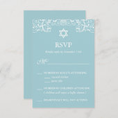  Elegant Blue Bat Mitzvah RSVP (Voorkant / Achterkant)