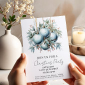 Elegant Blue Bauble kerstfeest Kaart