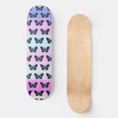 Elegant Blue & Black Butterfly Pattern Skateboard (Voorkant)
