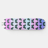 Elegant Blue & Black Butterfly Pattern Skateboard (Horizontaal)
