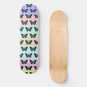 Elegant Blue & Black Butterfly Pattern Skateboard (Voorkant)