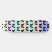 Elegant Blue & Black Butterfly Pattern Skateboard (Horizontaal)