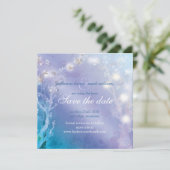 Elegant Blue Blush Wedding Save the Date Kaart (Staand voorkant)