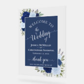Elegant Blue Boho Chic Roses Wedding Welcome (Angle)