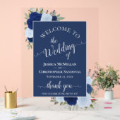 Elegant Blue Boho Chic Roses Wedding Welcome (Mariage)