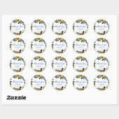 Elegant Blue Boho Floral Bachelorette Ronde Sticker (Vel)