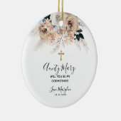 Elegant Blue Boho Floral... ben je mijn god Keramisch Ornament (Rechts)