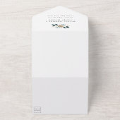 Elegant Blue Botanical All In One Uitnodiging (Buitenkant)